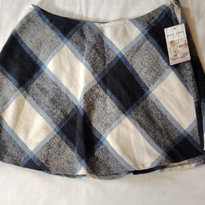 Halara Women's Blue and White Plaid Skort NWT Size XL Athletic Skort